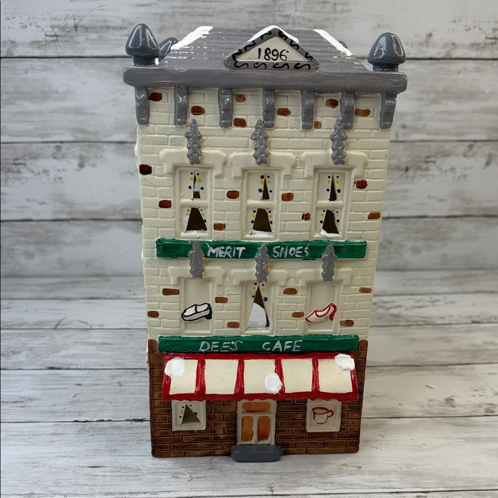 Yuletide Store Merit Shoes Dee’s Cafe Vintage 1988 Christmas Snow Village AS IS